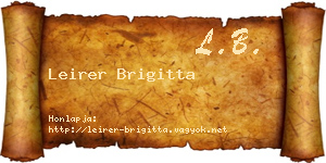 Leirer Brigitta névjegykártya